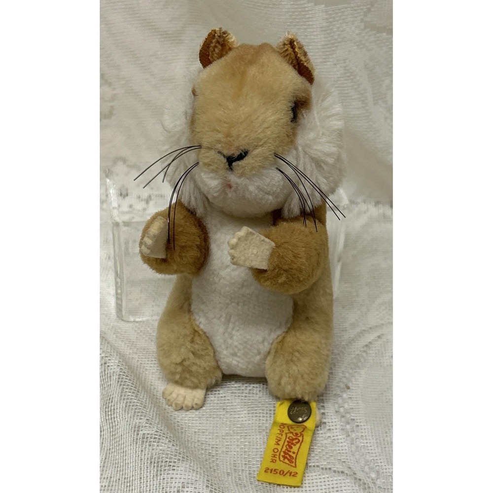 Steiff Plush Goldy Hamster 12cm 5.5 Inches 1980s ID‎ Button Tag Vintage